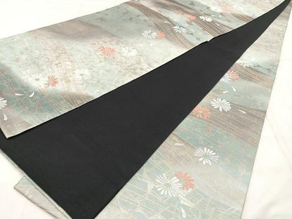 平和屋着物◎六通柄袋帯　舞花文　金銀糸　正絹　逸品　BAAY5219qw