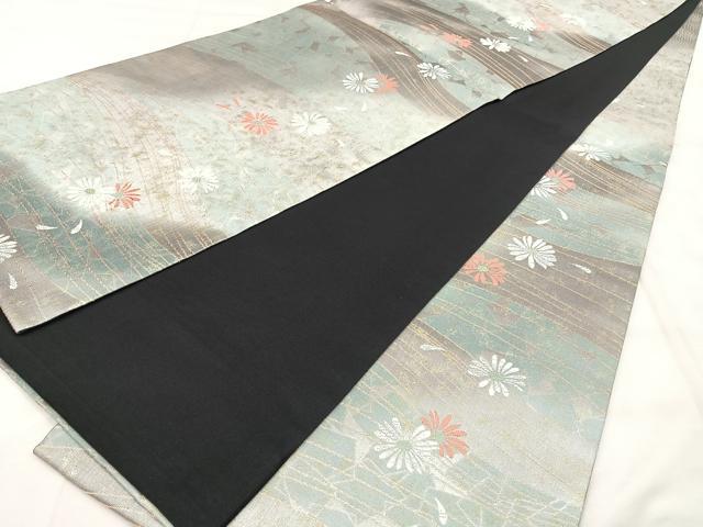 平和屋着物◎六通柄袋帯　舞花文　金銀糸　正絹　逸品　BAAY5219qw