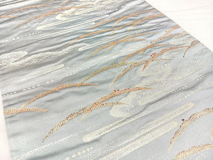 平和屋着物◎西陣　六通柄袋帯　雪芝霞文　金銀糸　正絹　逸品　BAAY5221qw