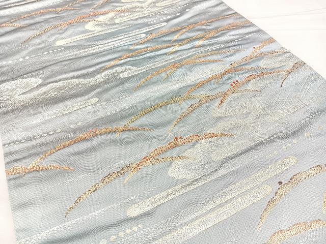 平和屋着物◎西陣　六通柄袋帯　雪芝霞文　金銀糸　正絹　逸品　BAAY5221qw