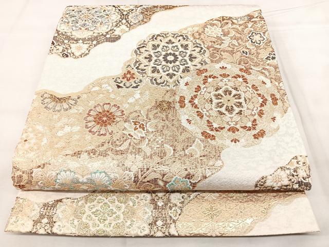 平和屋着物◎六通柄袋帯　平成華文　金糸　やまと誂製　正絹　逸品　BAAY5224qw