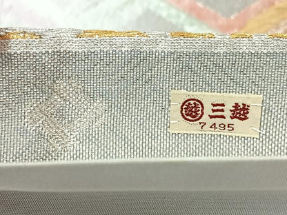 平和屋着物◎西陣　野々村織物謹製　六通柄袋帯　唐織　亀甲花文　金銀糸　三越扱い　正絹　逸品　BAAY5226qw
