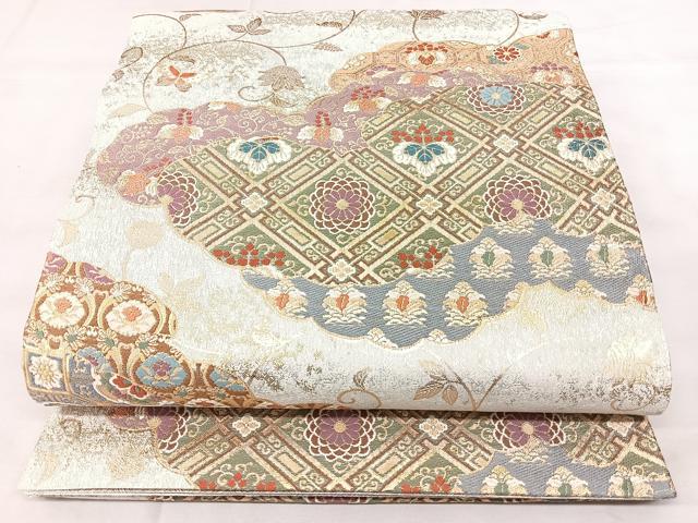 平和屋着物◎佐賀錦　六通柄袋帯　上代名物裂　金銀糸　正絹　逸品　BAAY5230qw