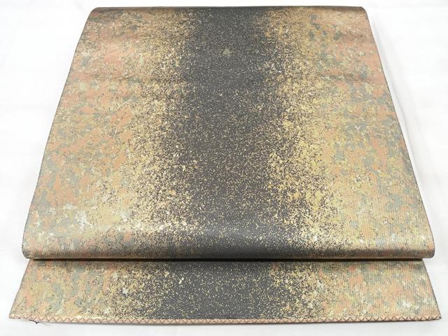 平和屋着物◎六通柄袋帯　霞間道　引箔　正絹　逸品　BAAY5231qw