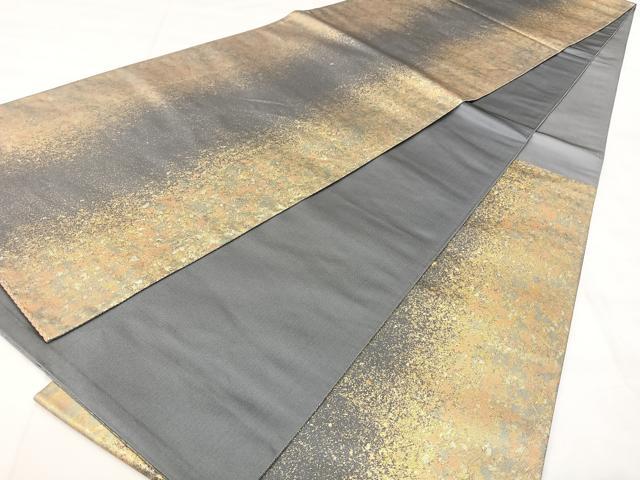 平和屋着物◎六通柄袋帯　霞間道　引箔　正絹　逸品　BAAY5231qw