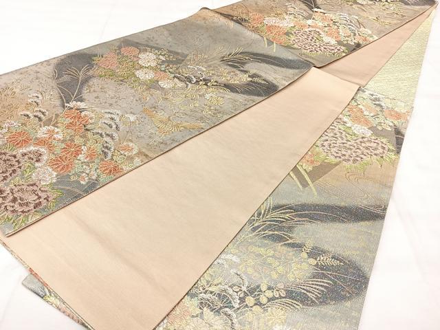 平和屋着物◎六通柄袋帯　琳派吉祥文　金銀糸　正絹　逸品　BAAY5237qw