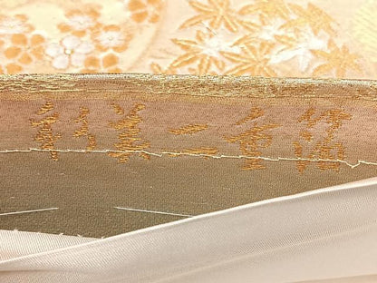 平和屋着物◎六通柄袋帯　彩美二重箔　草花丸文　金糸　正絹　逸品　BAAY5239qw