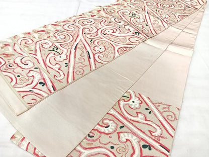 平和屋着物◎六通柄袋帯　花唐草文　金糸　正絹　逸品　BAAY5245qw
