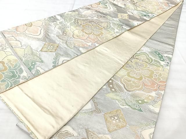 平和屋着物◎六通柄袋帯　正倉院花文　金銀糸　正絹　逸品　BAAY5247qw