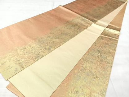 平和屋着物◎六通柄袋帯　霞文　陶漆箔　正絹　逸品　BAAY5256qw