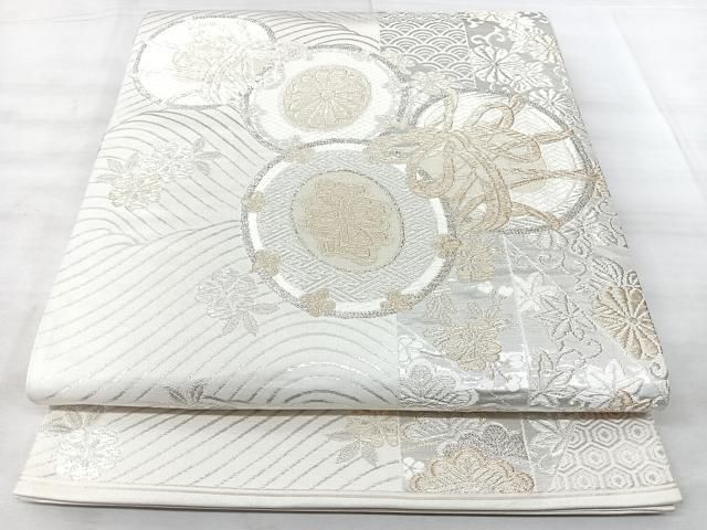 平和屋着物◎全通柄袋帯　花鼓文　美保姿　金銀糸　正絹　逸品　BAAY5269qw