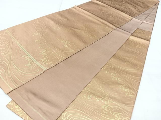平和屋着物◎六通柄　本袋帯　立波文　金糸　正絹　逸品　BAAY5270qw