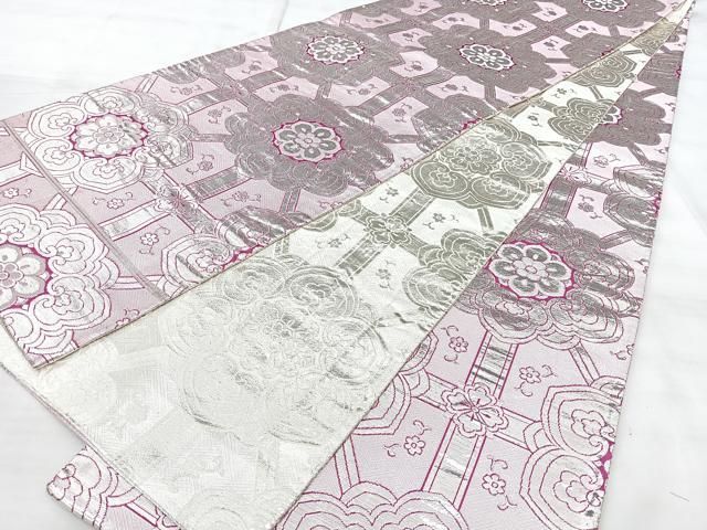平和屋着物◎本佐賀錦　両面　全通柄袋帯　蜀甲天平華文　銀糸　正絹　逸品　BAAY5273qw