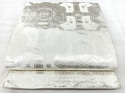 平和屋着物◎本佐賀錦　両面　全通柄袋帯　蜀甲天平華文　銀糸　正絹　逸品　BAAY5273qw