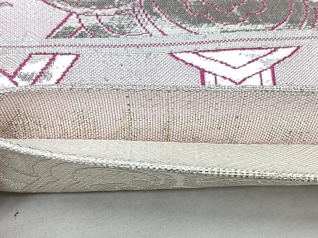 平和屋着物◎本佐賀錦　両面　全通柄袋帯　蜀甲天平華文　銀糸　正絹　逸品　BAAY5273qw