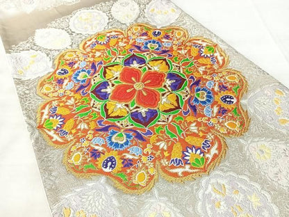 平和屋着物◎六通柄袋帯　唐織　カシミヤ大華文　金銀糸　正絹　逸品　BAAY5281qw