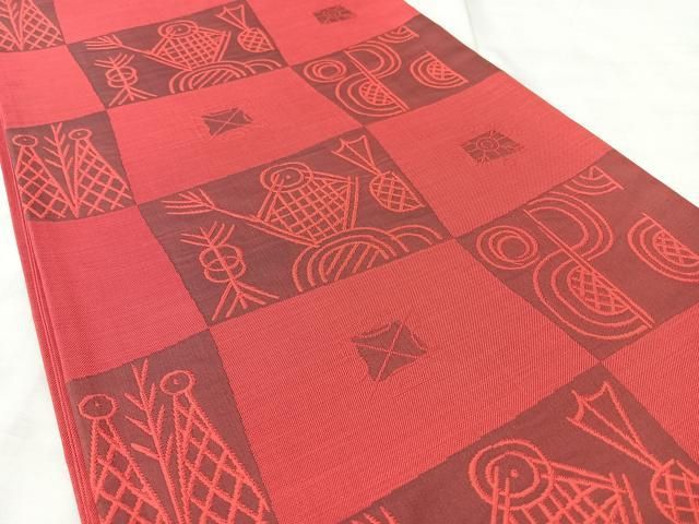 平和屋着物●名門木屋太　今河織物　六通柄袋帯　抽象文様　正絹　逸品　未使用　BAAY5282qw