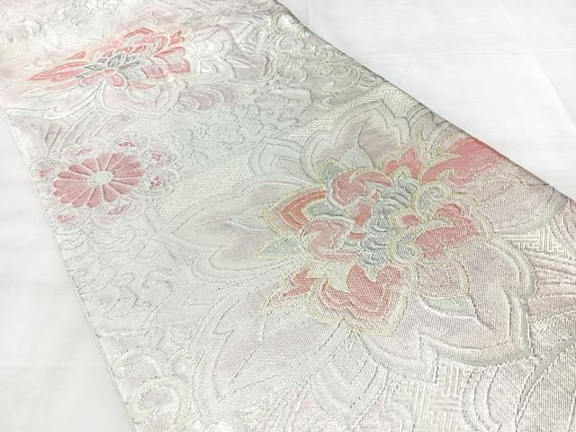 平和屋着物◎佐賀錦　六通柄袋帯　御殿上唐花　金銀糸　正絹　逸品　BAAY5283qw