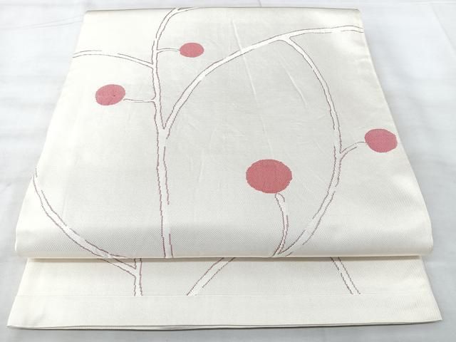 平和屋着物◎六通柄　本袋帯　枝蕾　正絹　逸品　BAAY5309qw