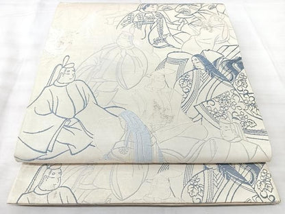 平和屋着物◎六通柄袋帯　人物文　正絹　逸品　BAAY5327qw