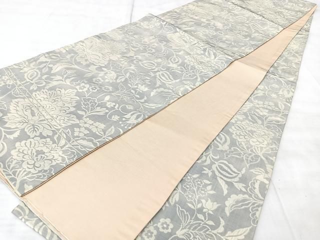 平和屋着物◎全通柄袋帯　ふくれ織　更紗錦　正絹　逸品　BAAY5332qw
