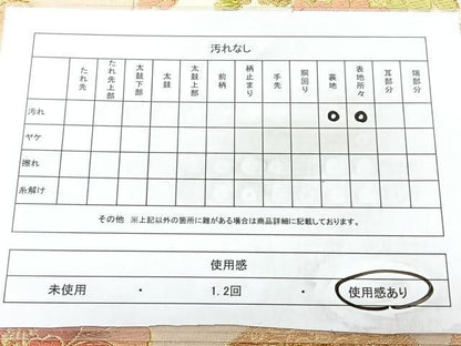 平和屋着物◎六通柄袋帯　天井花文　金糸　正絹　逸品　BAAY5340qw