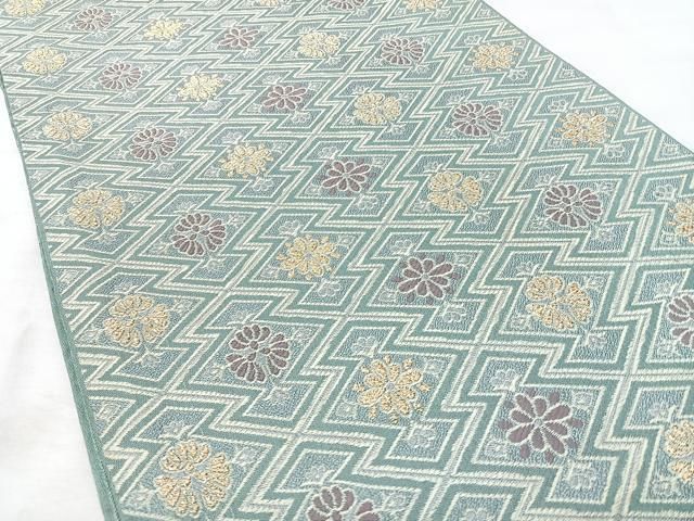 平和屋着物◎六通柄袋帯　松皮菱花文　金糸　正絹　逸品　BAAY5341qw