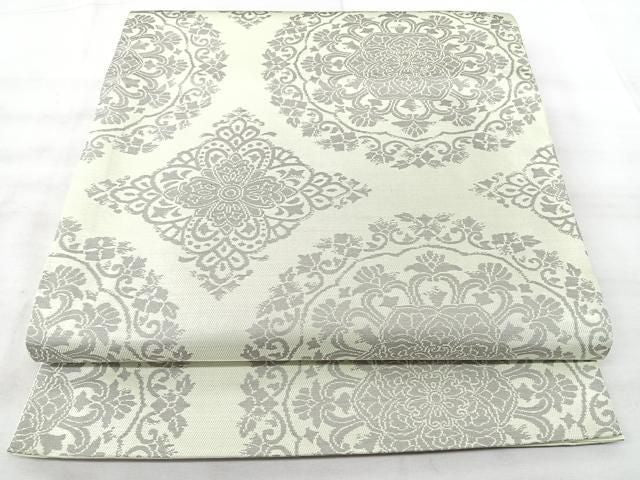 平和屋着物◎六通柄袋帯　正倉院花文　正絹　逸品　BAAY5345qw