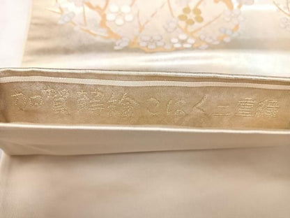 平和屋着物◎六通柄袋帯　加賀蒔絵　こはく二重織　金糸　正絹　逸品　BAAY5380qw