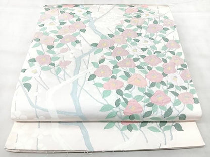 平和屋着物◎六通柄袋帯　枝花文　正絹　逸品　BAAY5390qw
