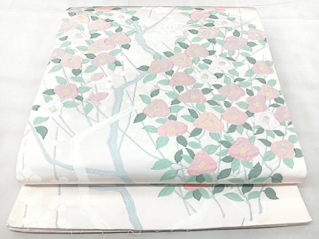 平和屋着物◎六通柄袋帯　枝花文　正絹　逸品　BAAY5390qw