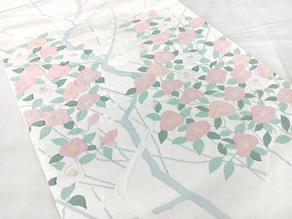 平和屋着物◎六通柄袋帯　枝花文　正絹　逸品　BAAY5390qw