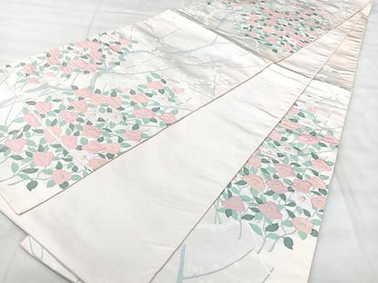 平和屋着物◎六通柄袋帯　枝花文　正絹　逸品　BAAY5390qw