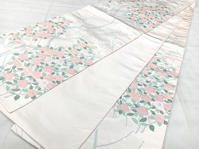 平和屋着物◎六通柄袋帯　枝花文　正絹　逸品　BAAY5390qw