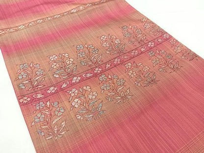 平和屋着物◎西陣　京の名門　じゅらく謹製　六通柄袋帯　草花文　正絹　逸品　BAAY5391qw