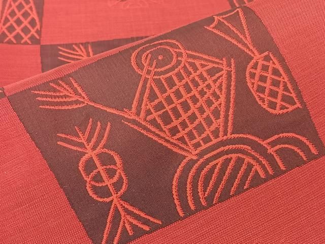 平和屋着物●名門木屋太　今河織物　六通柄袋帯　抽象文様　正絹　逸品　未使用　BAAY5282qw