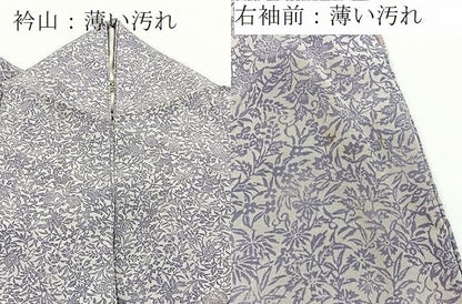 平和屋着物■上質な小紋　型染め　更紗花文　正絹　逸品　BAAY5419yc