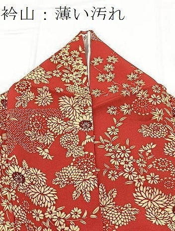 平和屋着物■上質な小紋　型染め　風景花文　正絹　逸品　BAAY5442yc