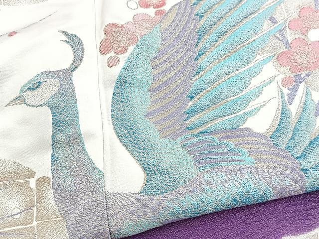 平和屋着物■色留訪問着　寿光織　孔雀松文　暈し染め　金糸　正絹　逸品　BAAY5466yc