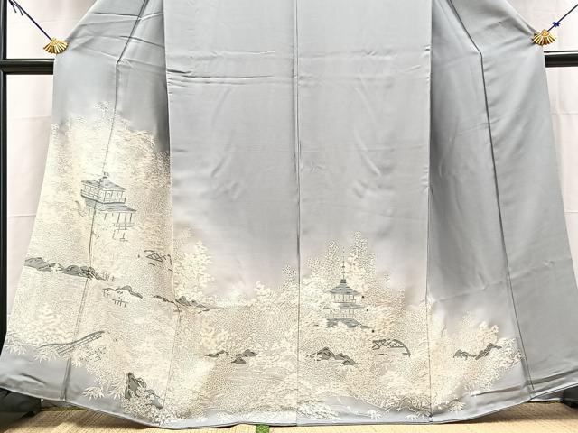 平和屋着物■豪華色留袖　流水風景文　暈し染め　正絹　逸品　BAAY5500yc