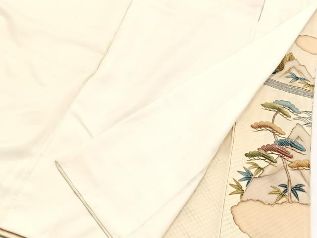平和屋着物■豪華色留袖　駒刺繍　御所解風景文　正絹　逸品　BAAY5501yc