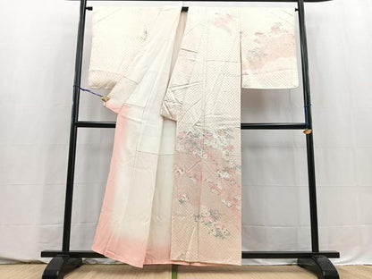 平和屋着物■訪問着　総絞り　雲取り花文　正絹　逸品　未使用　BAAY5502yc