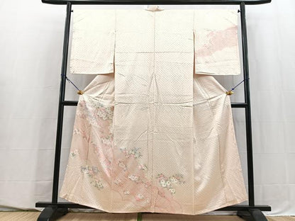平和屋着物■訪問着　総絞り　雲取り花文　正絹　逸品　未使用　BAAY5502yc