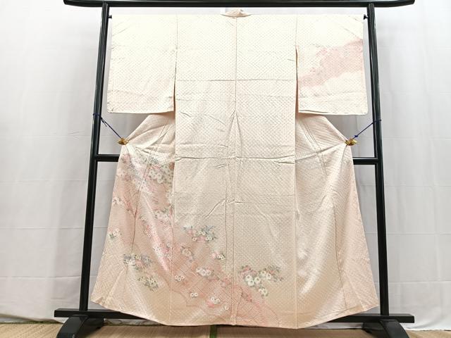 平和屋着物■訪問着　総絞り　雲取り花文　正絹　逸品　未使用　BAAY5502yc