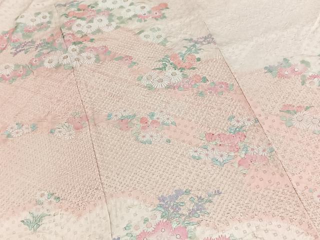 平和屋着物■訪問着　総絞り　雲取り花文　正絹　逸品　未使用　BAAY5502yc