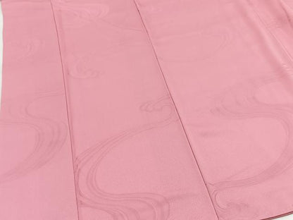 平和屋着物■上質な色無地　立波地紋　薄紅梅色　正絹　逸品　BAAY5504yc