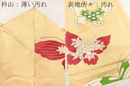 平和屋着物■豪華振袖　駒刺繍　花蝶文　金彩　正絹　逸品　BAAY5506yc