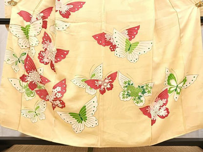 平和屋着物■豪華振袖　駒刺繍　花蝶文　金彩　正絹　逸品　BAAY5506yc