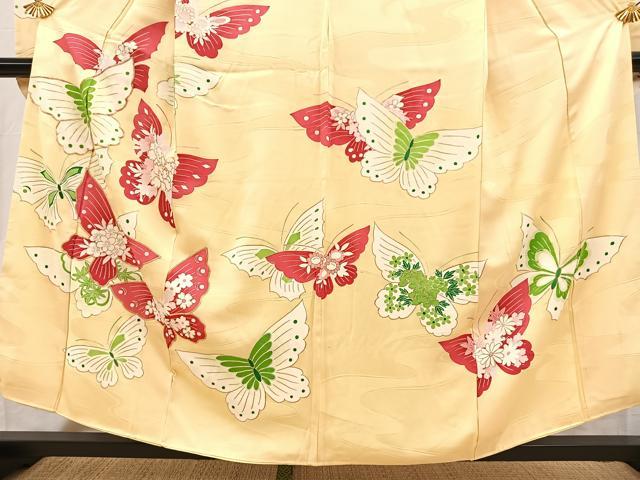 平和屋着物■豪華振袖　駒刺繍　花蝶文　金彩　正絹　逸品　BAAY5506yc