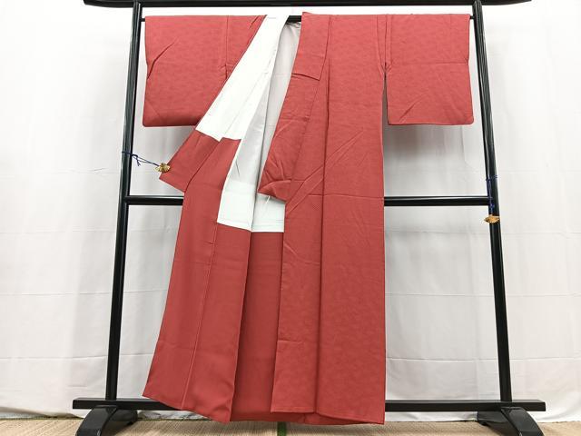 平和屋着物■上質な色無地　紗綾形地紋　今様色　正絹　逸品　BAAY5509yc